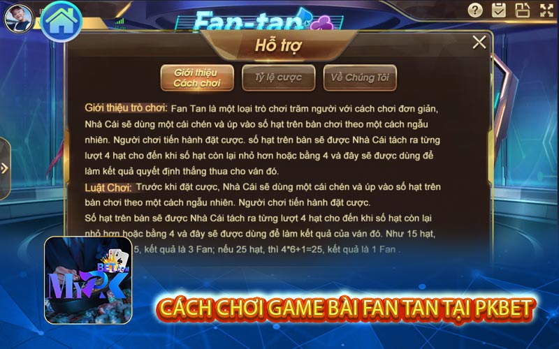 cach choi game bai fan tan tai pkbet