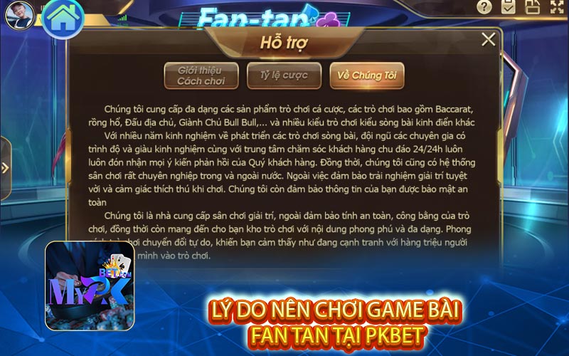 ly do nen choi game bai fan tan tai pkbet